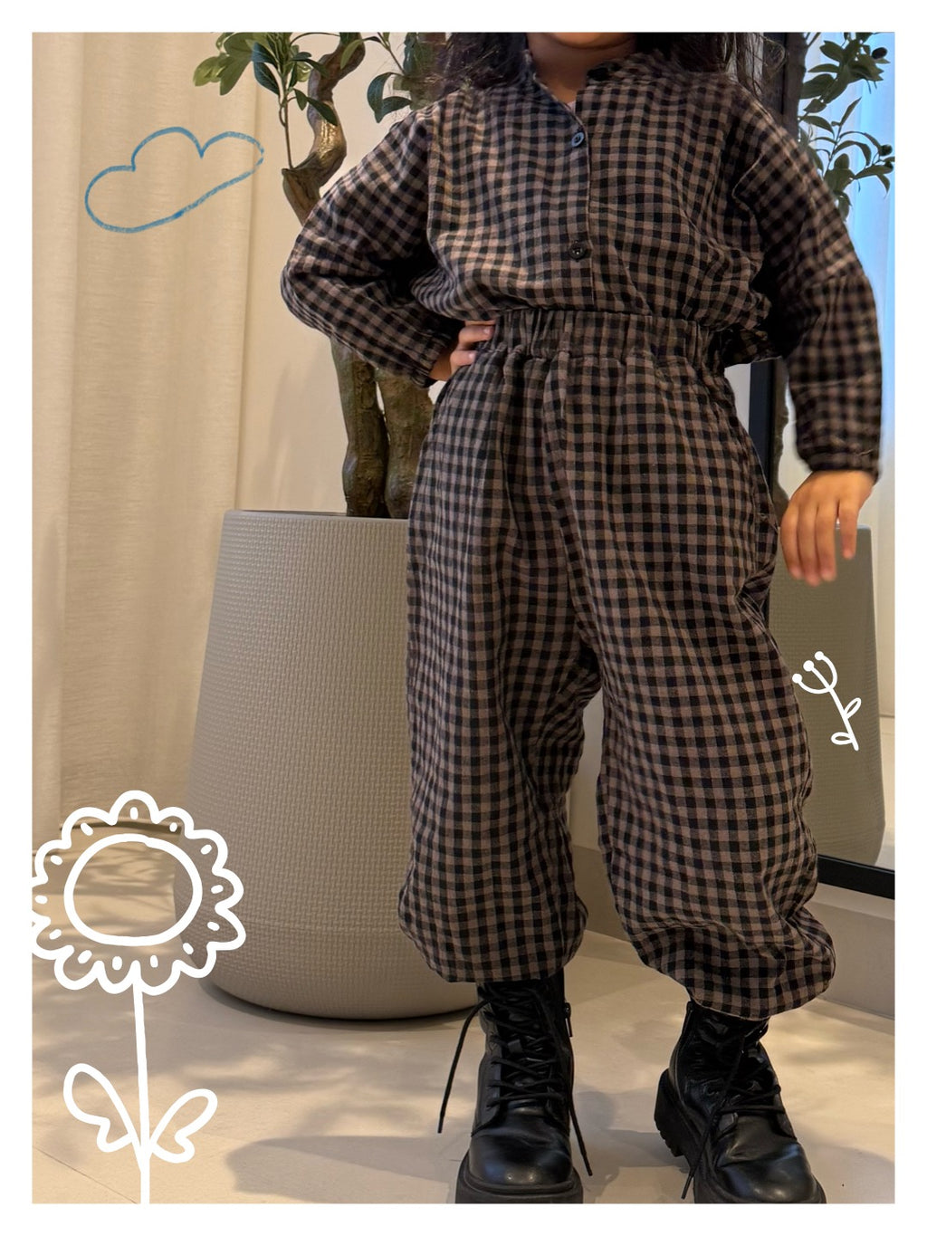 Checkered two-piece set